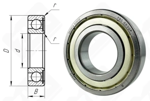 Подшипник 60207 (6207Z) радиальный шариковый 35-72-17 мм