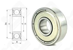 Подшипник 80018 (608ZZC3) радиальный шариковый 8-22-7 мм