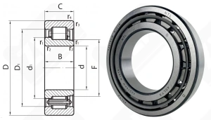 Подшипник 42216 (NJ216) радиальный роликовый 80-140-26 мм