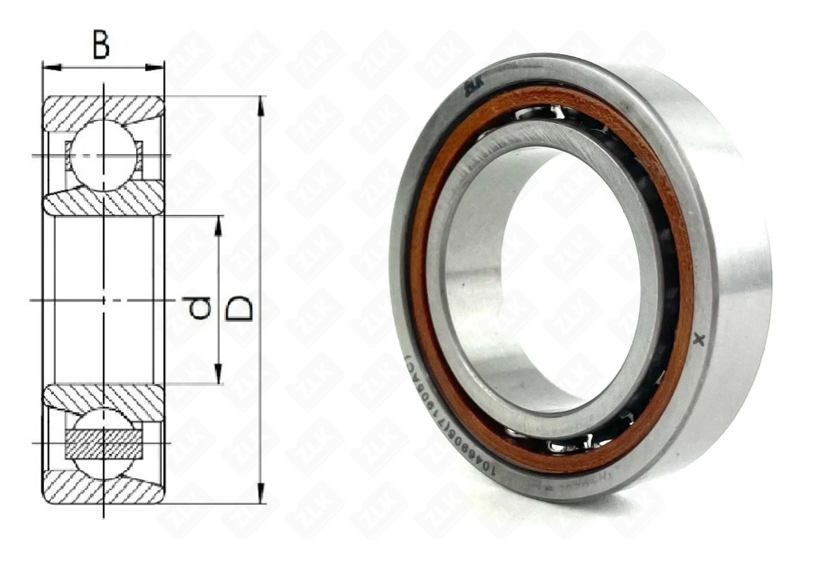 Подшипник шариковый 1046905 (71905ACP5) 25×42×9 мм ZLK