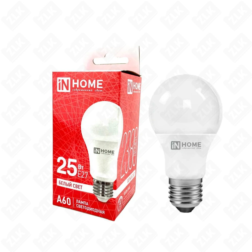 Лампа светодиодная LED-A60-VC 25Вт грушевидная 4000К E27 230В IN HOME