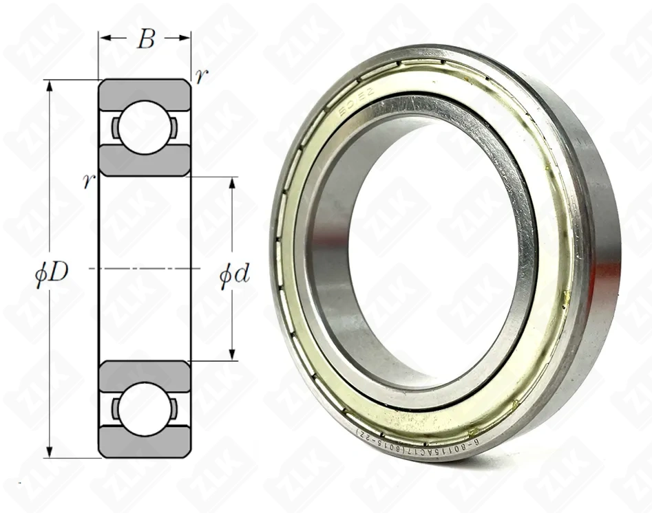 Подшипник шариковый 80115 (6015 ZZ) 75×115×20 мм FBC