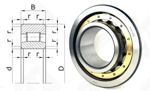 Подшипник 32616 Л (NU2316M) радиальный роликовый 80-170-58 мм