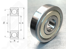 Подшипник 80406 (6406ZZ) радиальный шариковый 30-90-23 мм