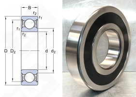 Подшипник 180320 (63202RS) радиальный шариковый 100-215-47 мм