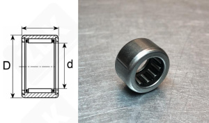 Подшипник HK1212 радиальный игольчатый 12-18-12 мм