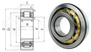 Подшипник 42413 Л (NJ413M) радиальный роликовый 65-160-37 мм