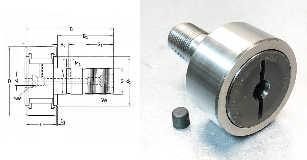 Ролик опорный KRV22PP A M10/1.25 INA