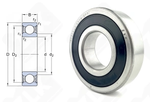 Подшипник 180308 Ш2 (63082RSZ2V2) радиальный шариковый 40-90-23 мм