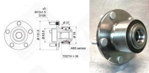 Подшипниковый ступичный узел HB-R-2170 радиально-упорный шариковый 29-78-69 мм