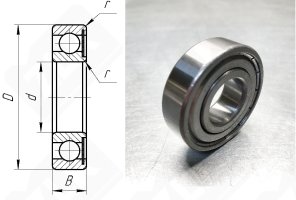 Подшипник 60203 (6203Z) радиальный шариковый 17-40-12 мм
