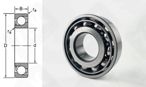 Подшипник 66307 (7307B) радиально-упорный шариковый 35-80-21 мм