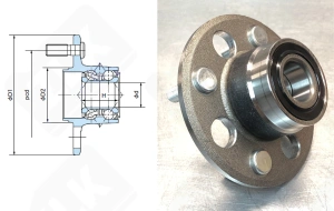 Подшипниковый ступичный узел JWB3090 (H28BVV106) радиально-упорный шариковый 28-63-134 мм