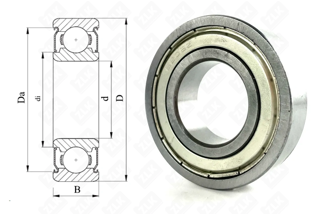 Подшипник шариковый 80206 (6206 ZZ) 30×62×16 мм Neutral