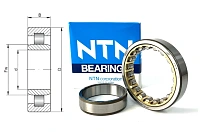 Подшипник роликовый 32110Л (NU1010G1) 50×80×16 мм NTN оригинал