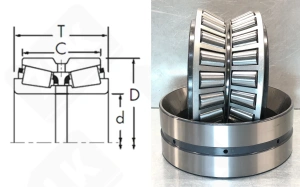 Подшипник 97500/97901D радиально-упорный роликовый конический 127-228,6-115,88 мм
