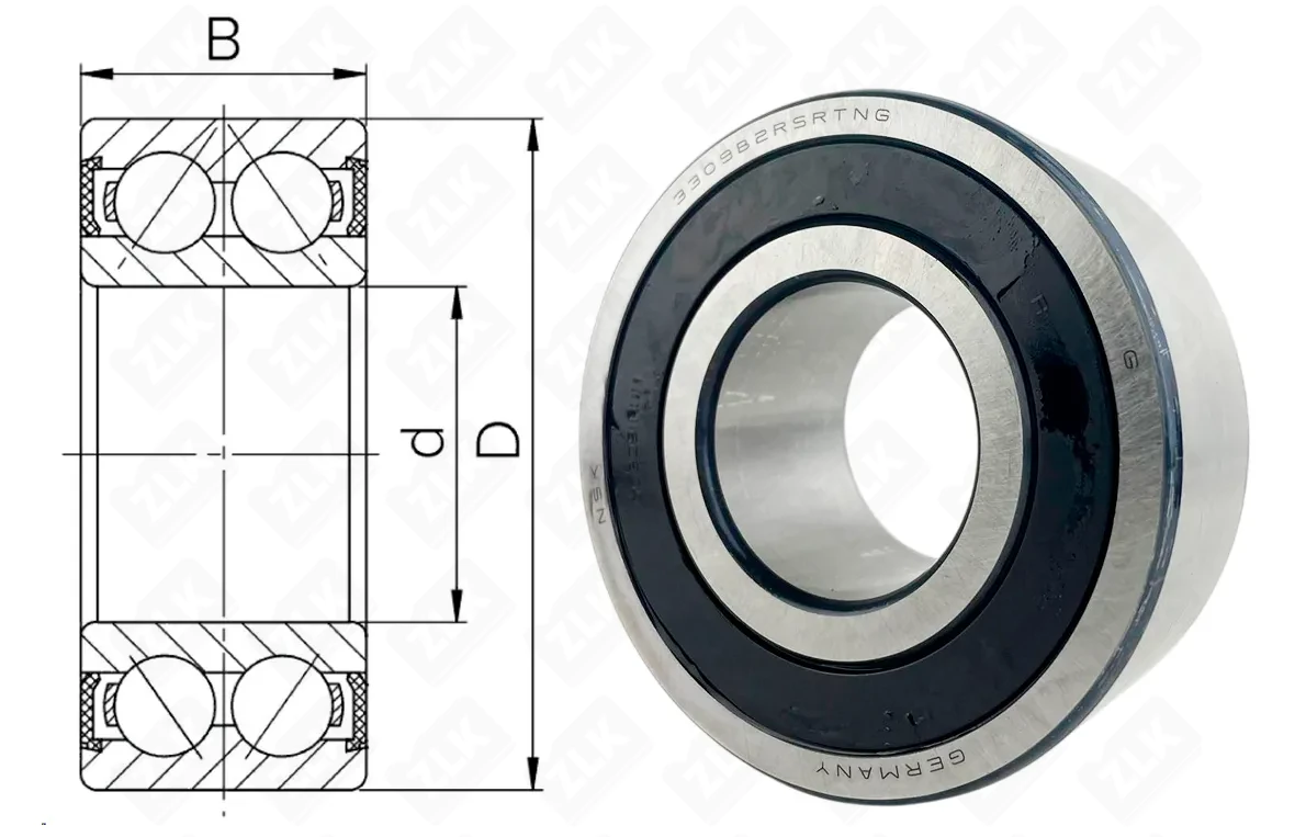 Подшипник шариковый 3056309-2RSR (5309B-2RSRTNG,3309B-2RSRT) 45×100×39.7 мм NSK оригинал