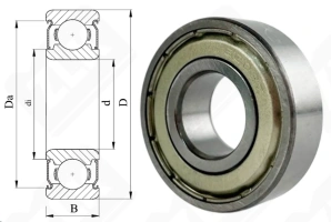 Подшипник 80202 (6202ZZ) радиальный шариковый 15-35-11 мм