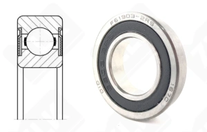 Подшипник 1000903 2RS (F61903-2RS,F6903-2RS) радиальный шариковый 17-30-7 мм