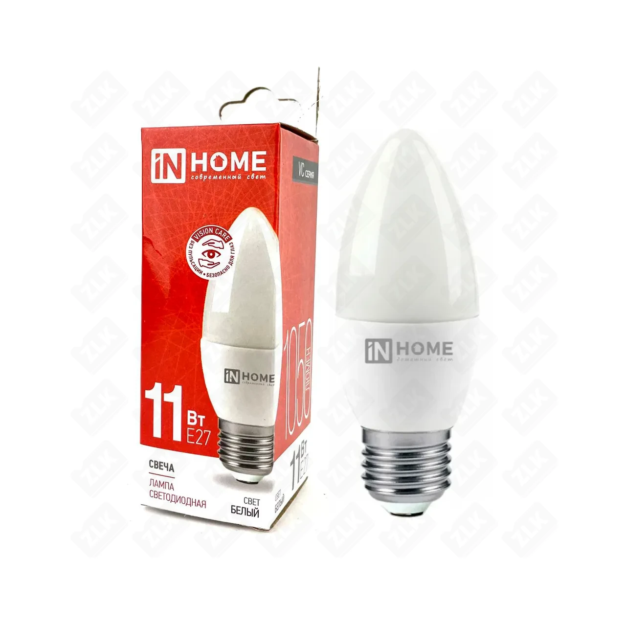Лампа светодиодная LED-СВЕЧА-VC 11Вт свеча 4000К нейтр. бел. E27 230В IN HOME