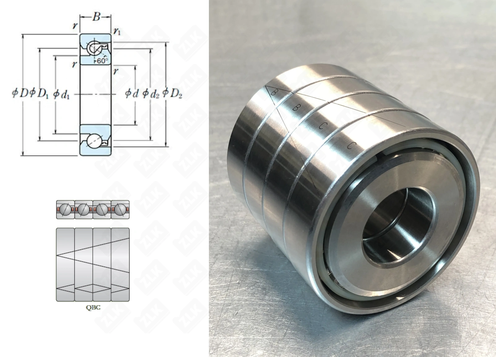 Подшипник шариковый  (BSB025062TNSK25TAC62) 25×62×60 мм Timken оригинал