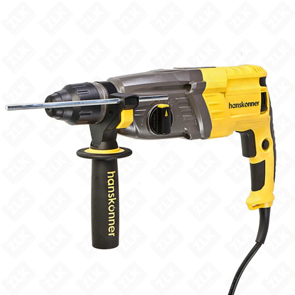 Перфоратор PLATINUM, 850Вт, 28мм, 3.2Дж,0-1160об/мин,МЕТАЛЛ РЕДУКТОР,4м каб Hanskonner