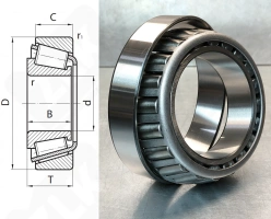 Подшипник JM511946/JM511910 радиально-упорный роликовый конический 65-110-28 мм
