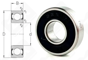Подшипник 1000098 (6982RS) радиальный шариковый 8-19-6 мм