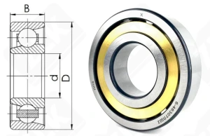 Подшипник 46307Л (7307ACM) радиально-упорный шариковый 35-80-21 мм