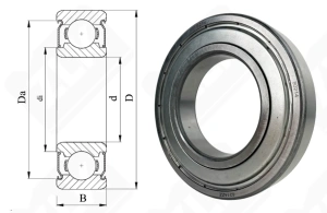 Подшипник 80214 (6214ZZ) радиальный шариковый 70-125-24 мм