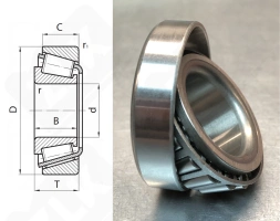 Подшипник JWB3023 радиально-упорный роликовый конический 28-52-18.2 мм