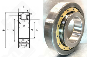 Подшипник 42326 Л (NJ326M) радиальный роликовый 130-280-58 мм