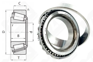 Подшипник LM503349 A/10 радиально-упорный роликовый конический 45.987-74.976-18 мм