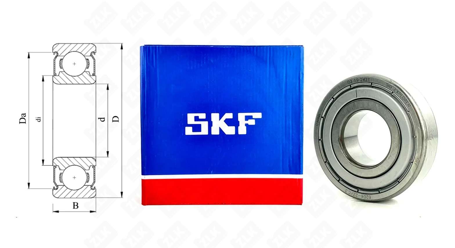 Подшипник шариковый 80204 (70) (6204ZZC3) 20×47×14 мм SKF оригинал