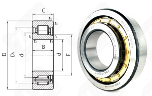 Подшипник 42316 Л (NJ316М) радиальный роликовый 80-170-39 мм