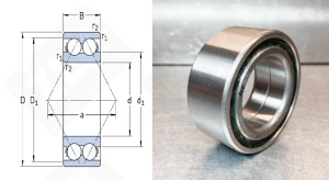 Подшипник AU07551LL/L588 радиально-упорный шариковый 35-64-37 мм
