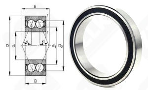 Подшипник 3811 (38112RS) радиально-упорный шариковый 55-72-13 мм