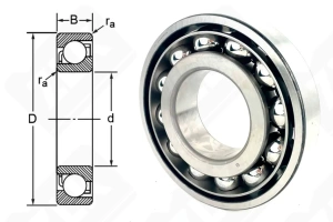 Подшипник 66314 (7314B) радиально-упорный шариковый 70-150-35 мм