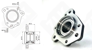Подшипниковый ступичный узел HUB147-32 (TGB43655S01) радиально-упорный шариковый 39-80,6-65,3 мм