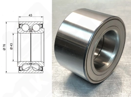 Подшипник JWB3091 (43BWD12A) радиально-упорный шариковый 43-76-43 мм