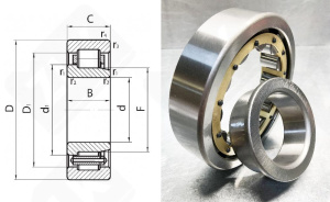 Подшипник 42520 Л (NJ2220М) радиальный роликовый 100-180-46 мм
