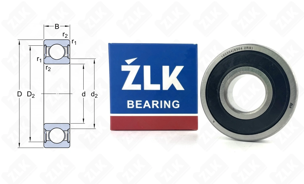 Подшипник 180304 (63042RS) радиальный шариковый 20-52-15 мм