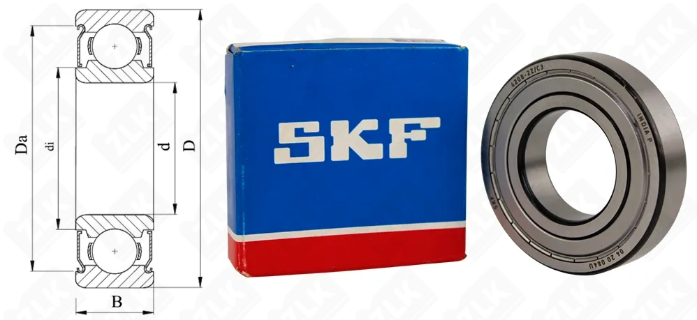 Подшипник шариковый 80208 (6208ZZC3) 40×80×18 мм SKF оригинал