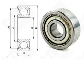 Подшипник 80015 (605ZZ) радиальный шариковый 5-14-5 мм