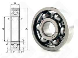 Подшипник 301 (6301) радиальный шариковый 12-37-12 мм