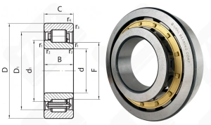Подшипник 42326 Л (NJ326M) радиальный роликовый 130-280-58 мм