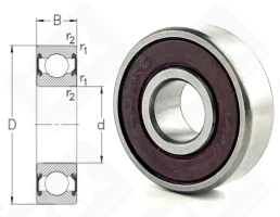 Подшипник 180018 (6082RS) радиальный шариковый 8-22-7 мм