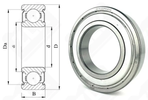 Подшипник 50214 (6214NR) радиальный шариковый 70-125-24 мм
