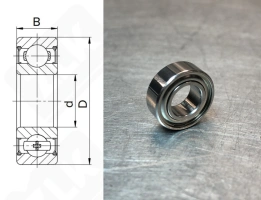 Подшипник DDL1470 ZZ радиальный шариковый 7-14-5 мм