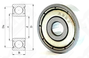 Подшипник 80035 (635ZZ) радиальный шариковый 5-19-6 мм